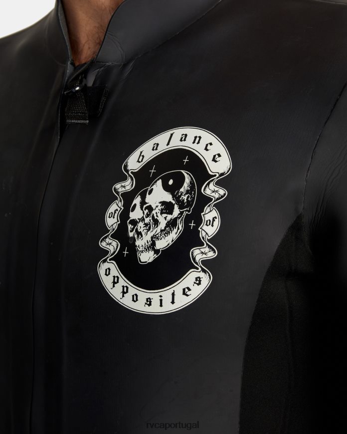 roupas RVCA unissex Jaqueta de roupa de neoprene benji anp com zíper frontal de 2 mm preto N00F2H629