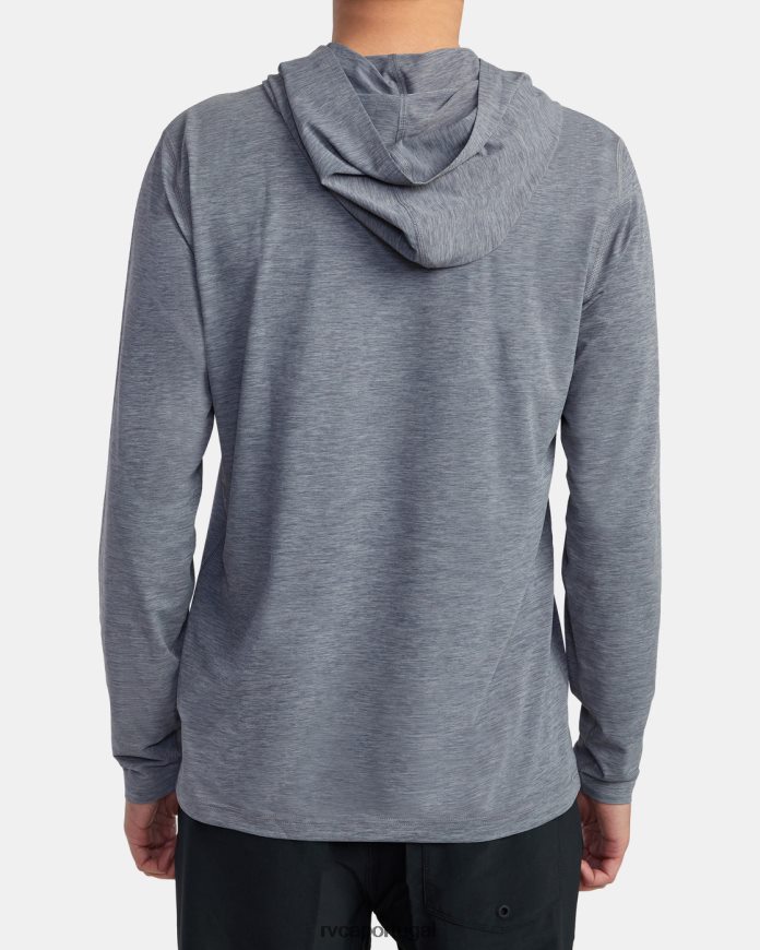 roupas RVCA unissex moletom com capuz rashguard manga longa noyle urze cinza N00F2H619