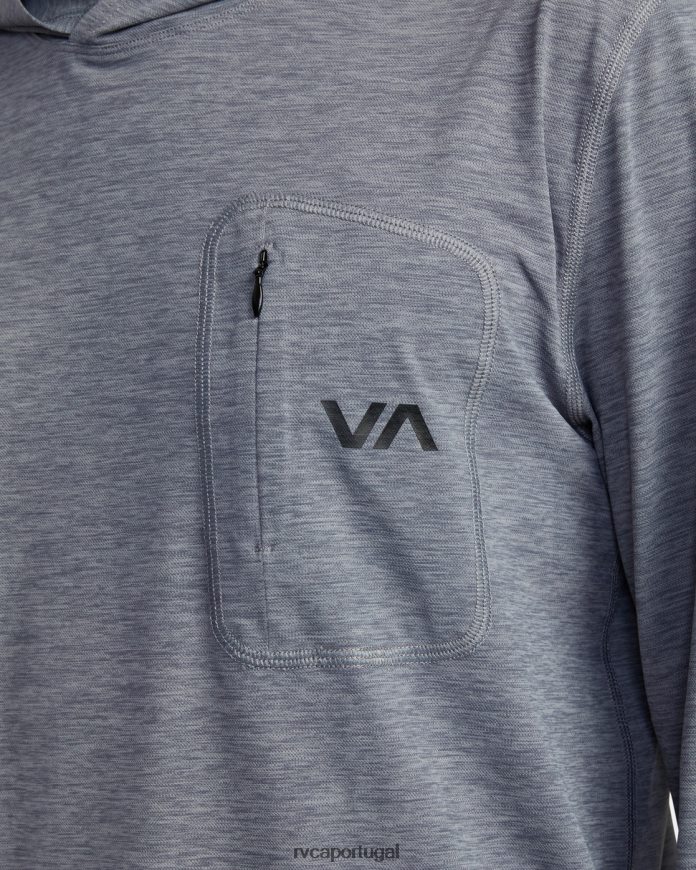 roupas RVCA unissex moletom com capuz rashguard manga longa noyle urze cinza N00F2H619
