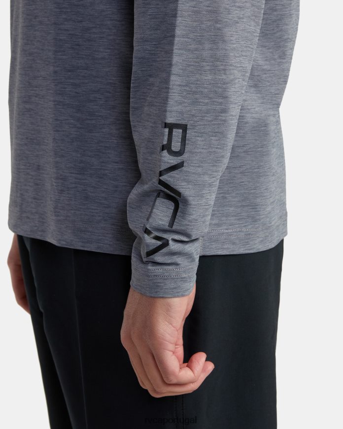 roupas RVCA unissex moletom com capuz rashguard manga longa noyle urze cinza N00F2H619