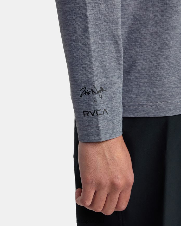roupas RVCA unissex moletom com capuz rashguard manga longa noyle urze cinza N00F2H619