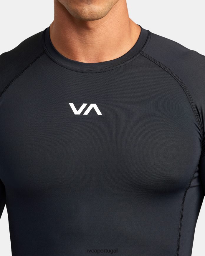roupas RVCA unissex rashguard de manga longa va sport preto N00F2H886