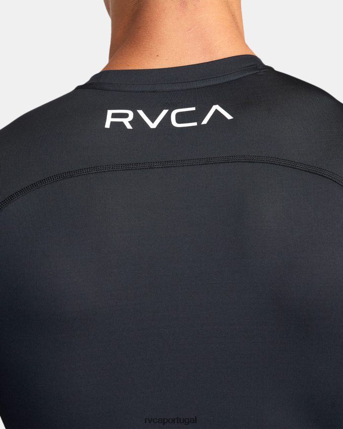 roupas RVCA unissex rashguard de manga longa va sport preto N00F2H886