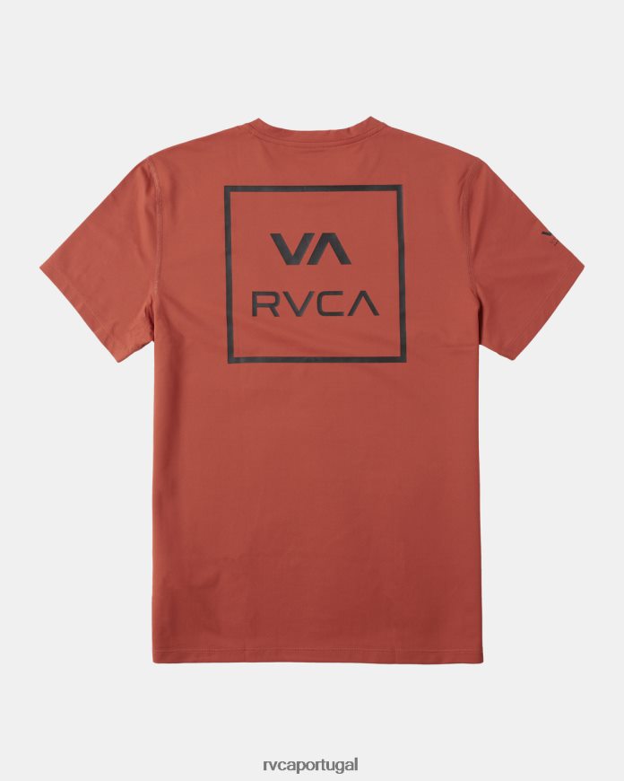 roupas RVCA unissex rashguard manga curta cinábrio N00F2H350