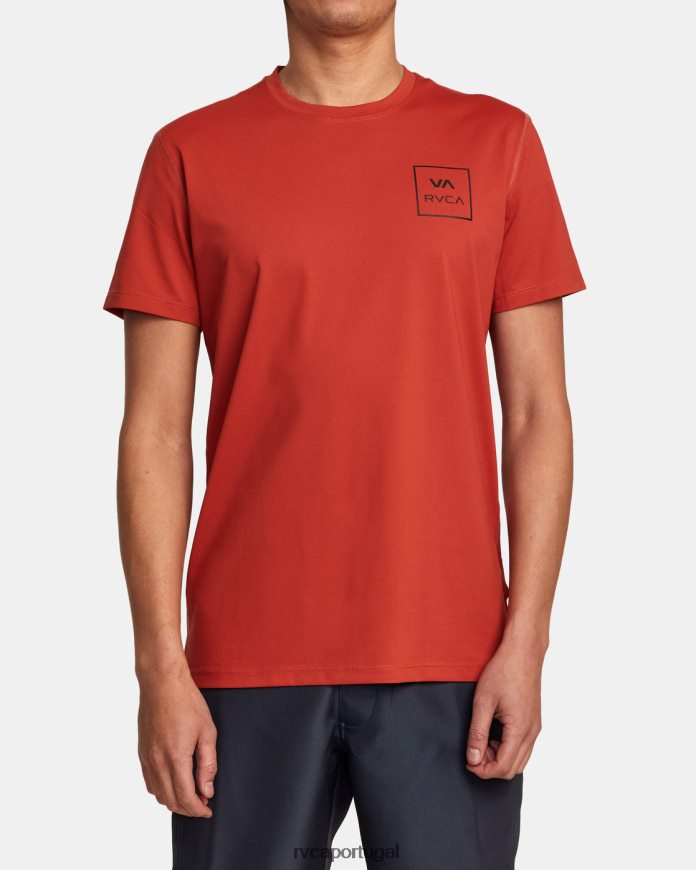 roupas RVCA unissex rashguard manga curta cinábrio N00F2H350
