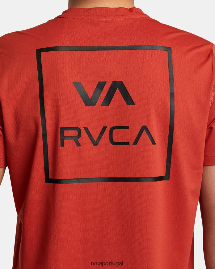 roupas RVCA unissex rashguard manga curta cinábrio N00F2H350