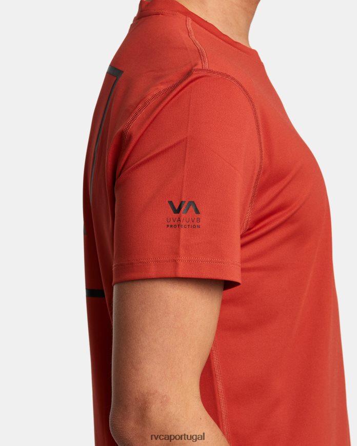roupas RVCA unissex rashguard manga curta cinábrio N00F2H350