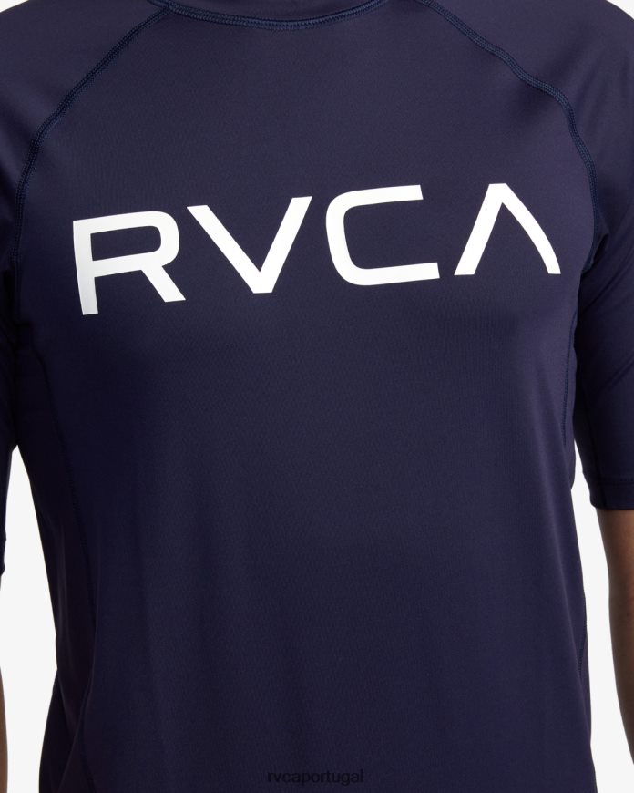 roupas RVCA unissex rashguard manga curta marinha N00F2H591
