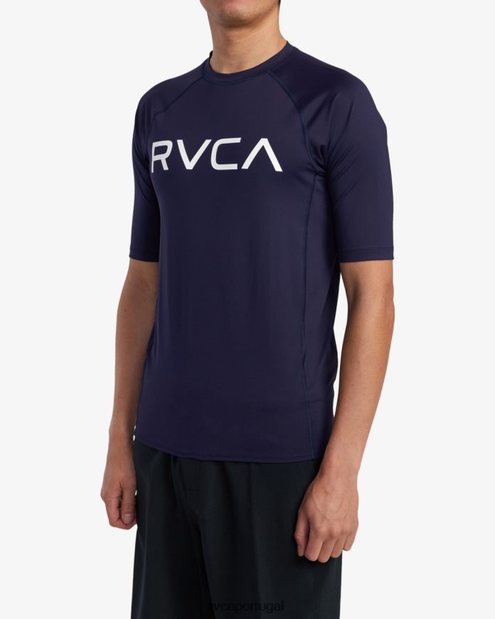 roupas RVCA unissex rashguard manga curta marinha N00F2H591