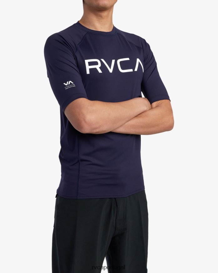 roupas RVCA unissex rashguard manga curta marinha N00F2H591