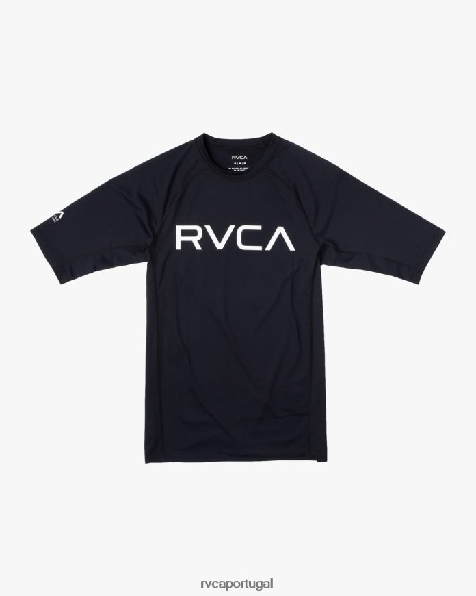 roupas RVCA unissex rashguard manga curta preto N00F2H603