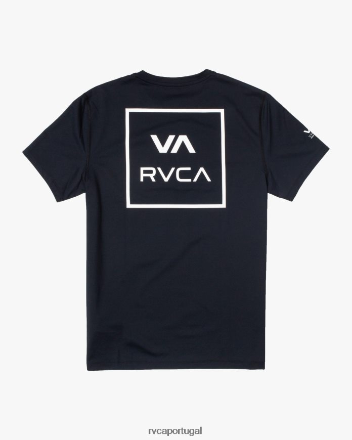 roupas RVCA unissex rashguard manga curta preto N00F2H622