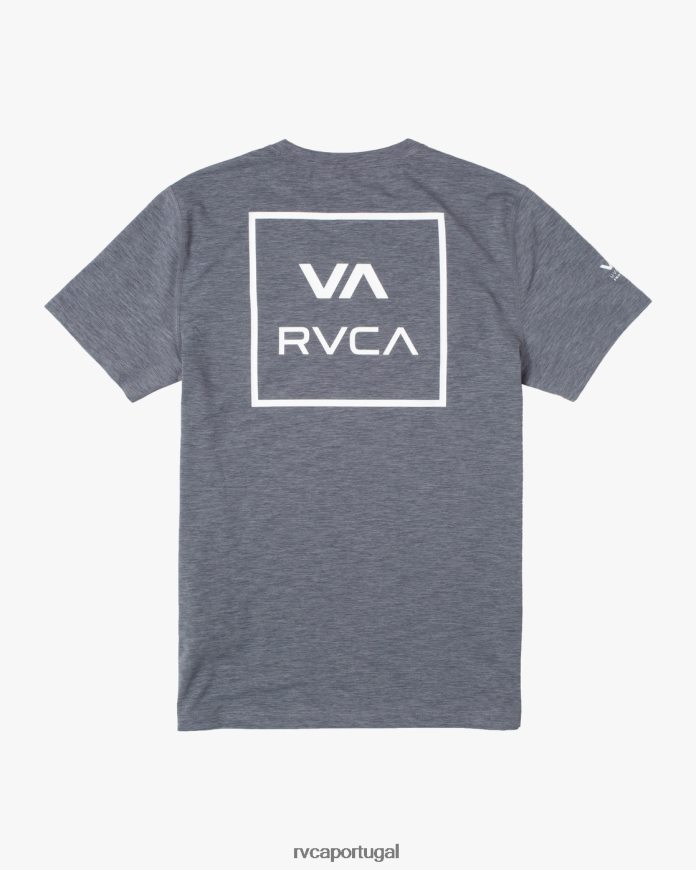 roupas RVCA unissex rashguard manga curta urze cinza N00F2H582