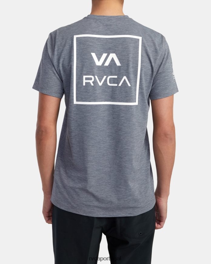 roupas RVCA unissex rashguard manga curta urze cinza N00F2H582