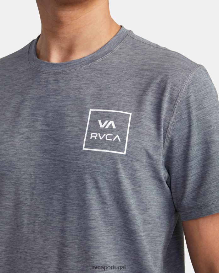 roupas RVCA unissex rashguard manga curta urze cinza N00F2H582