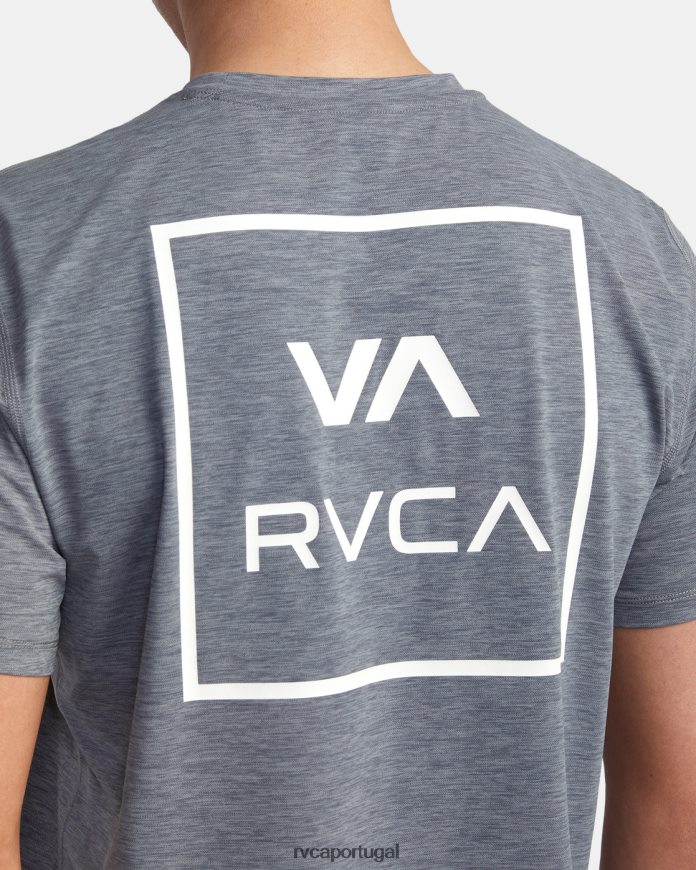 roupas RVCA unissex rashguard manga curta urze cinza N00F2H582