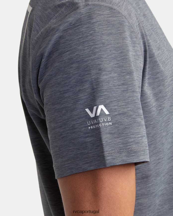 roupas RVCA unissex rashguard manga curta urze cinza N00F2H582