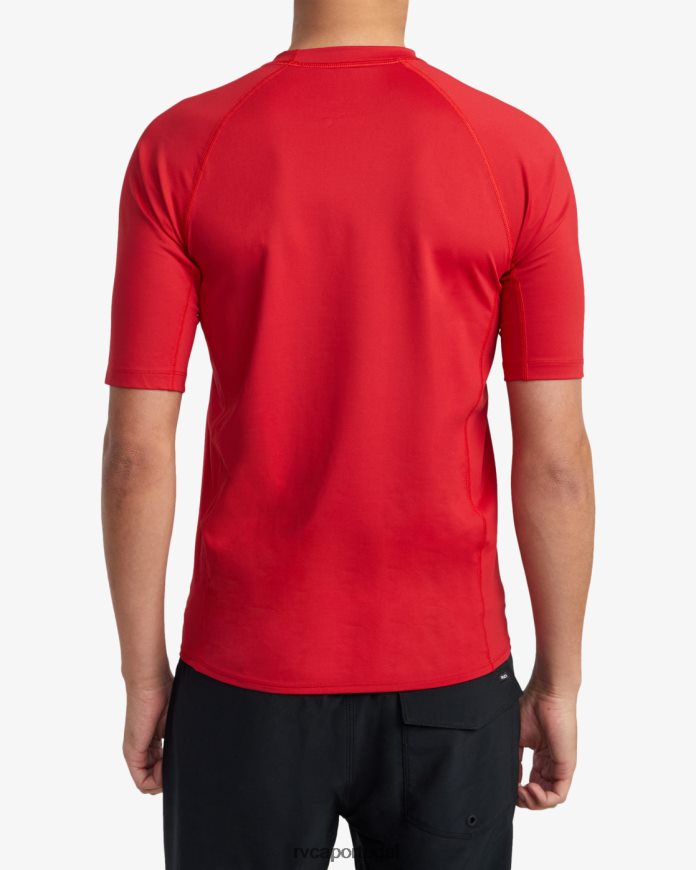 roupas RVCA unissex rashguard manga curta vermelho N00F2H618