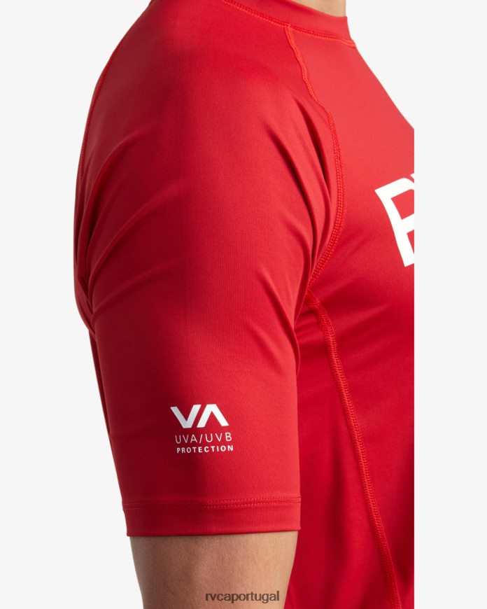 roupas RVCA unissex rashguard manga curta vermelho N00F2H618