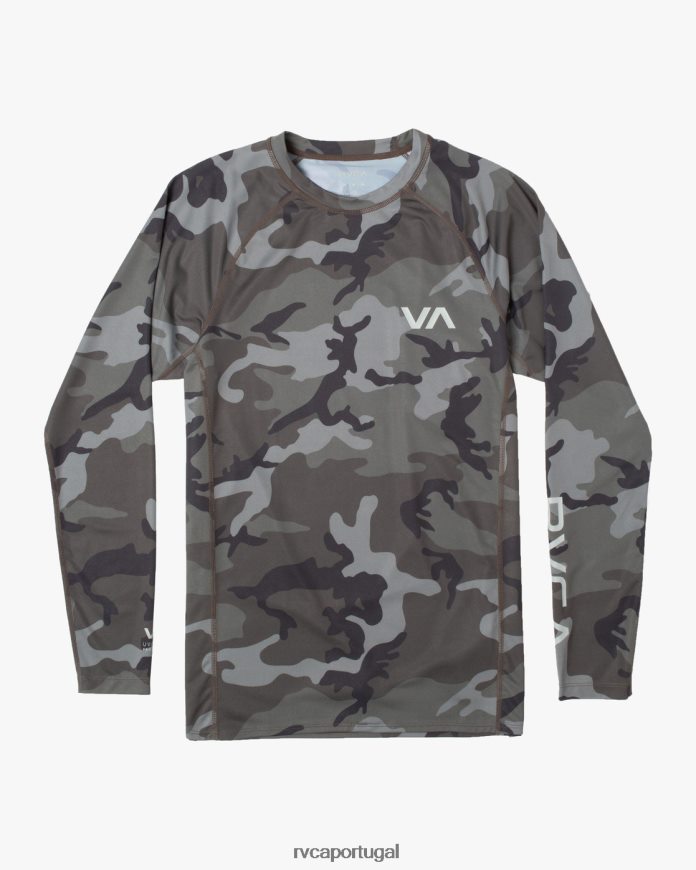 roupas RVCA unissex rashguard manga longa camuflagem N00F2H625