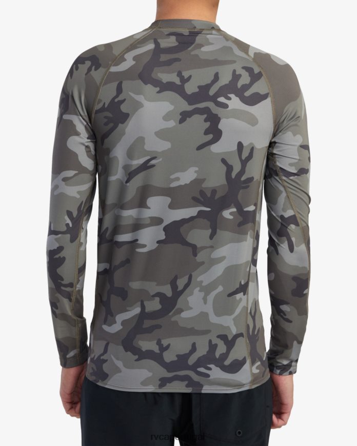 roupas RVCA unissex rashguard manga longa camuflagem N00F2H625