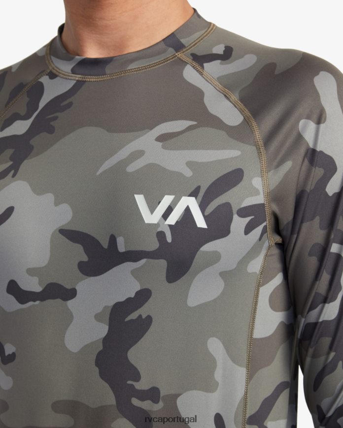 roupas RVCA unissex rashguard manga longa camuflagem N00F2H625