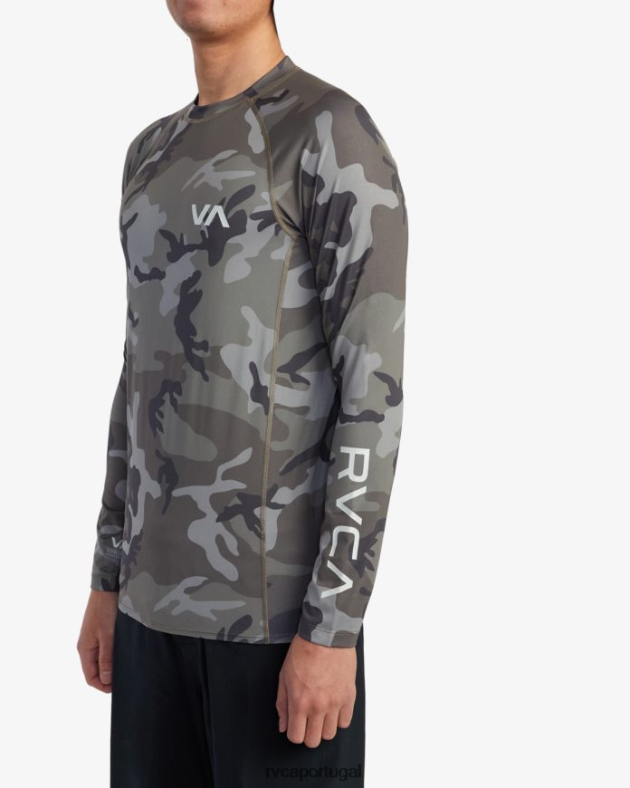 roupas RVCA unissex rashguard manga longa camuflagem N00F2H625