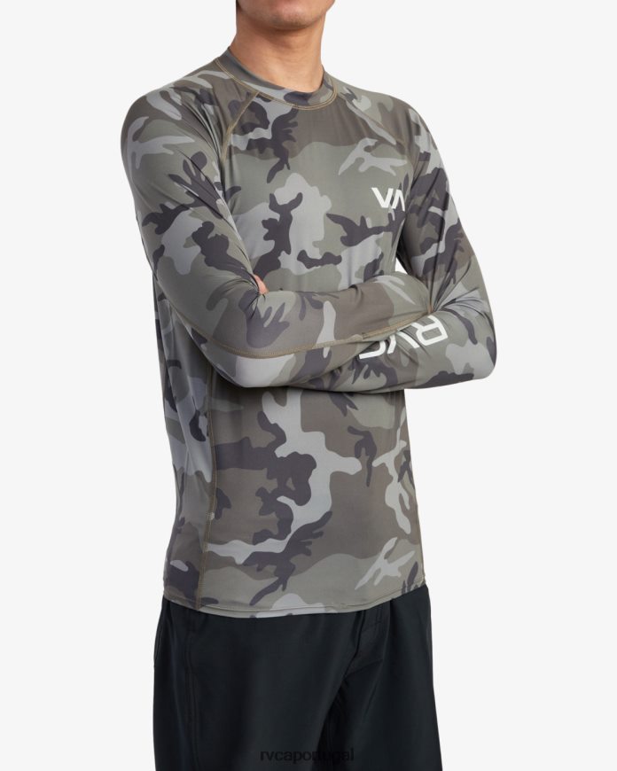 roupas RVCA unissex rashguard manga longa camuflagem N00F2H625