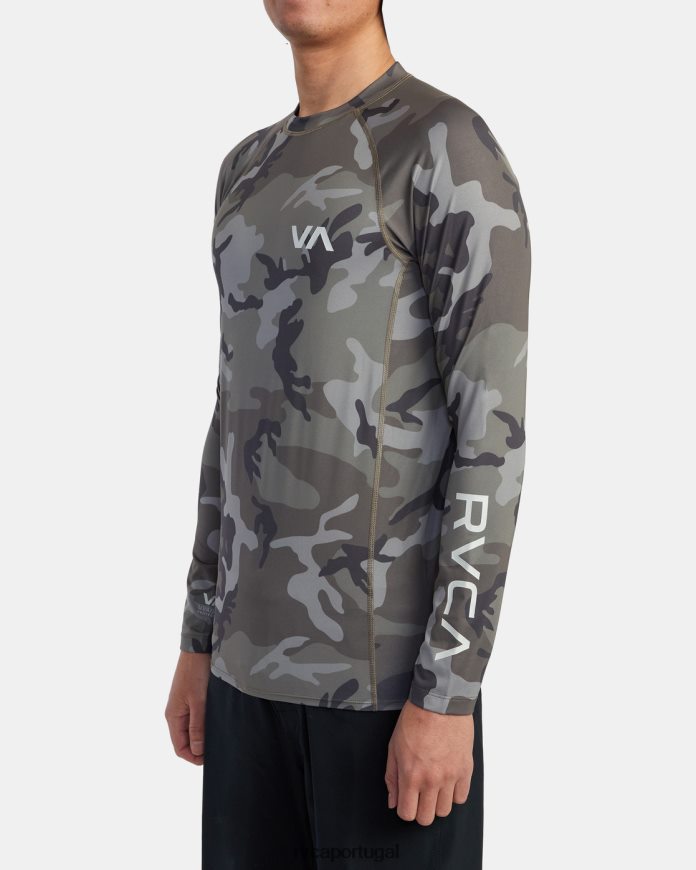 roupas RVCA unissex rashguard manga longa camuflagem N00F2H625