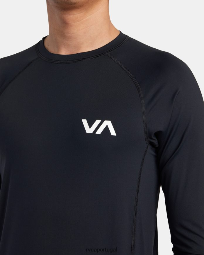 roupas RVCA unissex rashguard manga longa preto N00F2H627