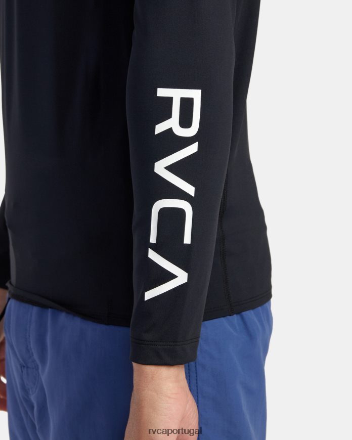 roupas RVCA unissex rashguard manga longa preto N00F2H627