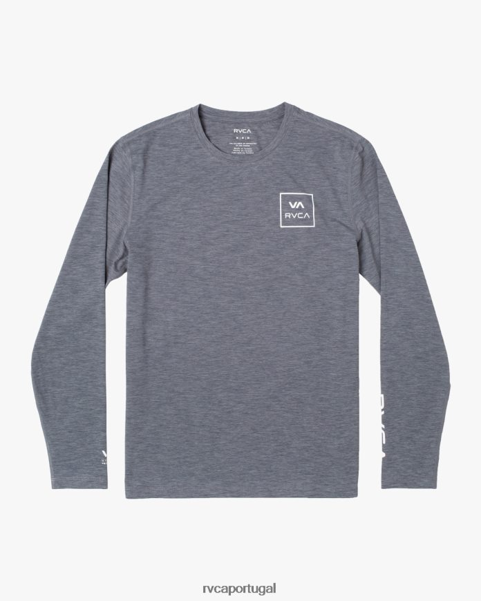 roupas RVCA unissex rashguard manga longa urze cinza N00F2H620