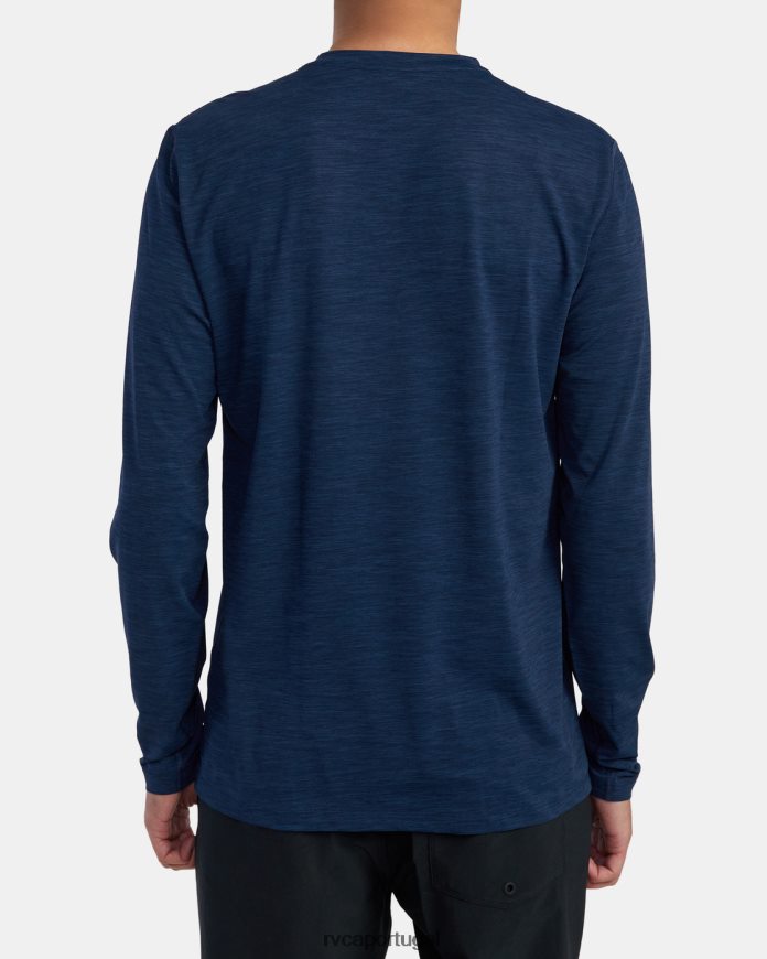 roupas RVCA unissex rashguard manga longa urze marinho N00F2H633