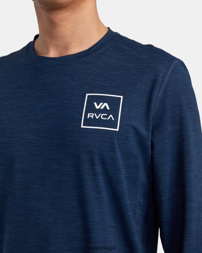 roupas RVCA unissex rashguard manga longa urze marinho N00F2H633