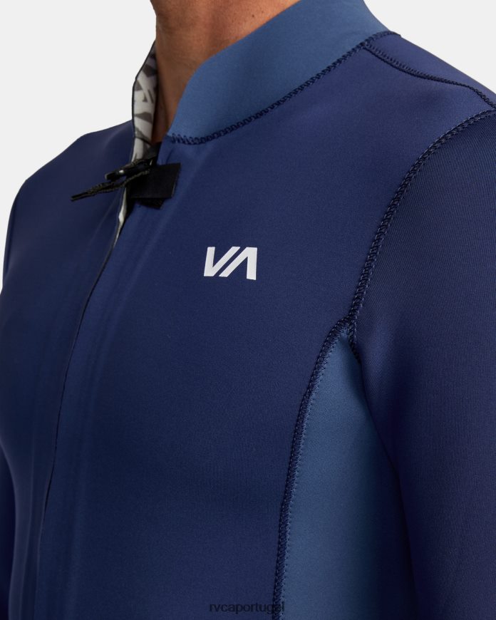 roupas RVCA unissex Jaqueta de roupa de neoprene com zíper frontal balanceado de 2 mm marinha N00F2H616