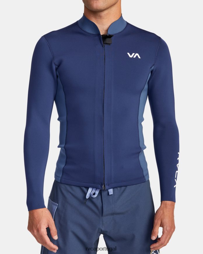 roupas RVCA unissex Jaqueta de roupa de neoprene com zíper frontal balanceado de 2 mm marinha N00F2H616