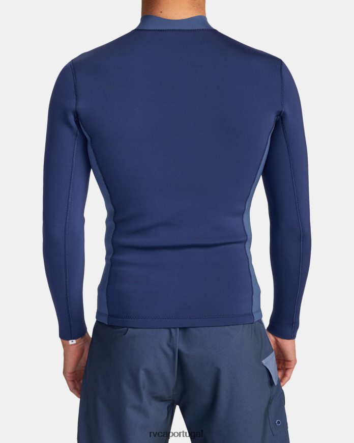 roupas RVCA unissex Jaqueta de roupa de neoprene com zíper frontal balanceado de 2 mm marinha N00F2H616