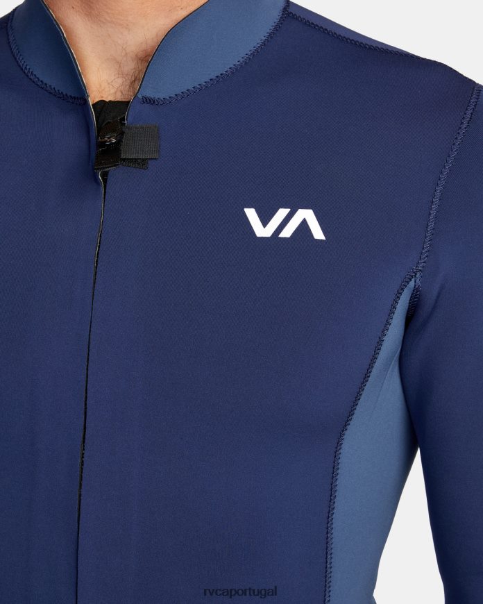 roupas RVCA unissex Jaqueta de roupa de neoprene com zíper frontal balanceado de 2 mm marinha N00F2H616