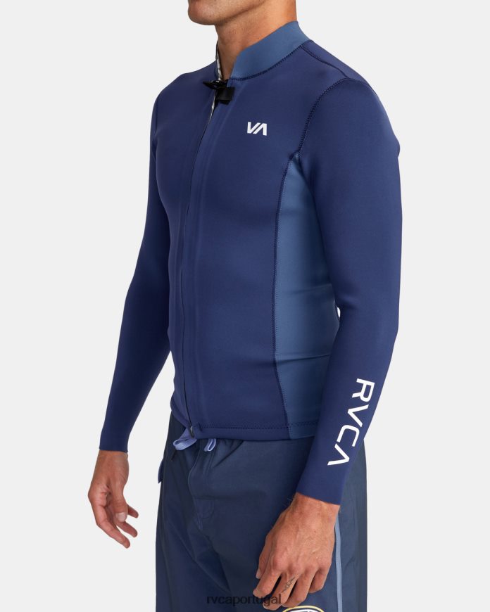 roupas RVCA unissex Jaqueta de roupa de neoprene com zíper frontal balanceado de 2 mm marinha N00F2H616