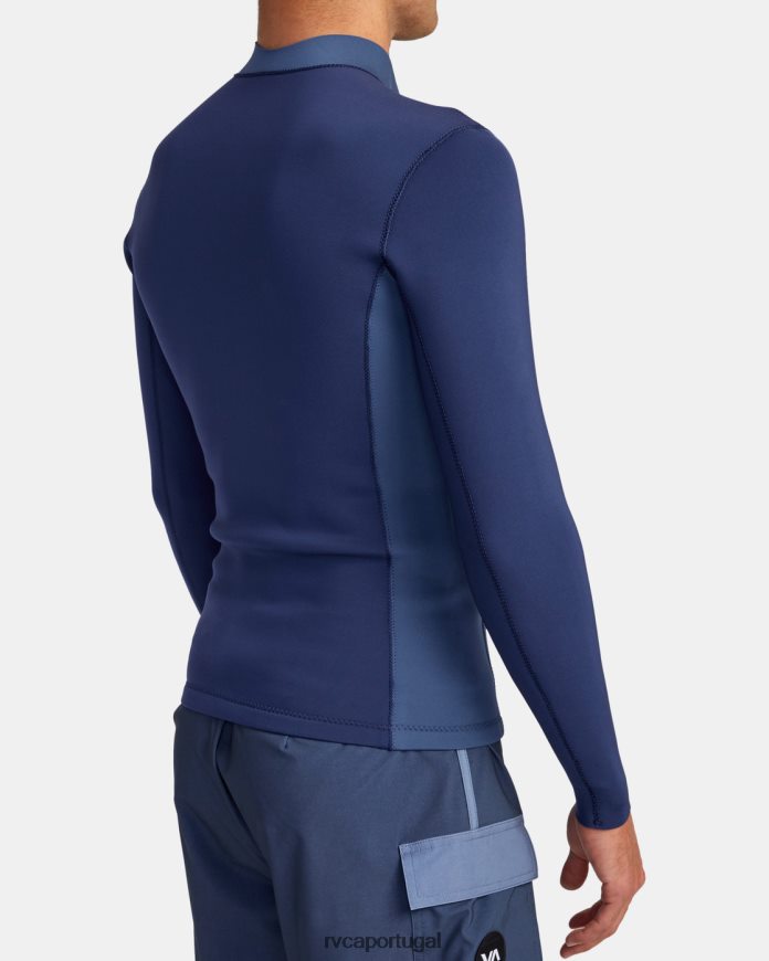 roupas RVCA unissex Jaqueta de roupa de neoprene com zíper frontal balanceado de 2 mm marinha N00F2H616
