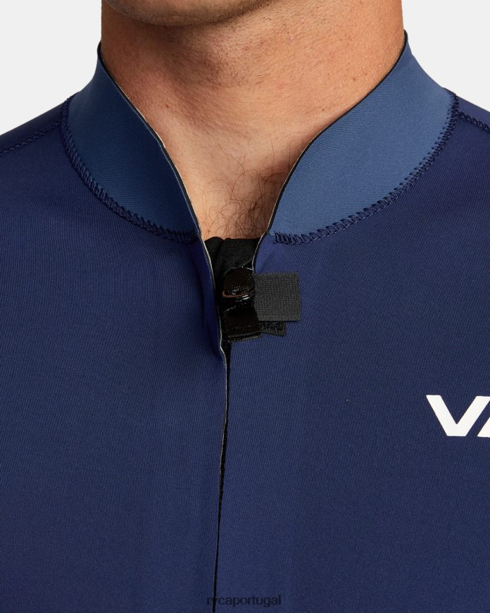 roupas RVCA unissex Jaqueta de roupa de neoprene com zíper frontal balanceado de 2 mm marinha N00F2H616