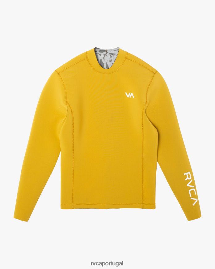 roupas RVCA unissex Jaqueta de roupa de neoprene com zíper traseiro balanceado de 2 mm ouro N00F2H596